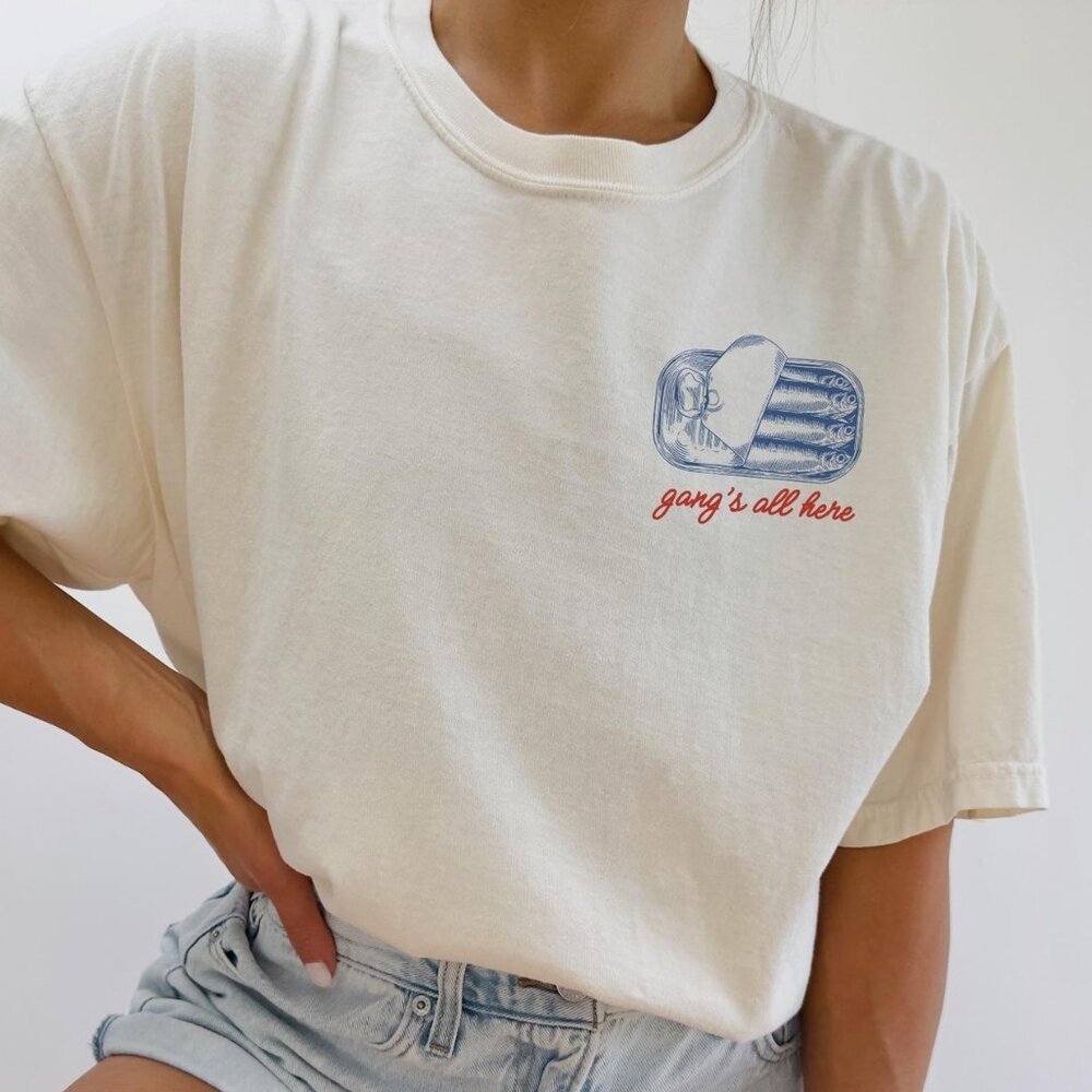 Sardine Shirt Tinned Fish Tomato Girl Tee